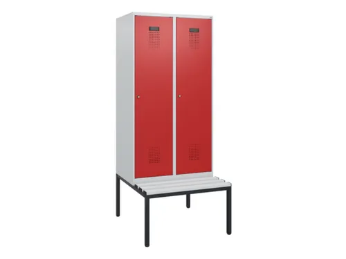 locker met bank,HxBxD 1950x800x815mm,2vak,vak B 400mm,cilinderslot