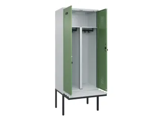 PBM-locker met bank,HxBxD 2120x800x815mm,2vak,vak B 400mm,draaigrendel - 1