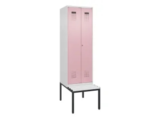 PBM-locker met bank,HxBxD 2120x600x815mm,2vak,vak B 300mm - 2