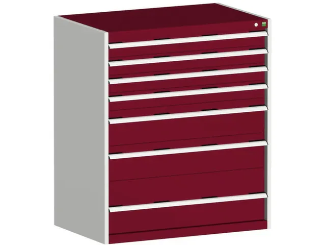 ladekast HxBxD 1200x1050x650mm 7laden RAL7035 front RAL3004