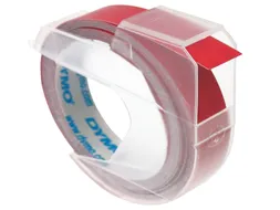 Labeltape Dymo rol 9mmx3M glossy vinyl prof rood 520102
