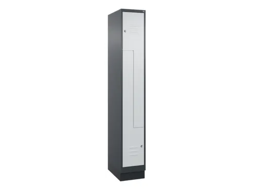 Z-garderobekast,HxBxD 1950x300x500mm,vak B 150/300mm,cil.-slot,sokkel