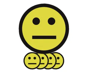 Magneet smiley 50mm emotie neutraal geel 5 stuks - 3
