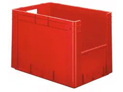 Euronorm Stapelkrat Rood 420x600x400mm 80l Gesloten Grijpopening