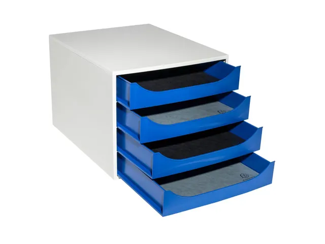 Module de classement Ecobox Office 4 tiroirs - Bleu nuit