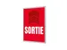 Kliklijst A1 complete set met print "SORTIE" Rood
