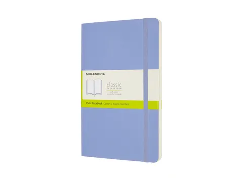 Notitieboek Moleskine large 130x210mm blanco soft cover hydrangea blue