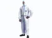 Overall Tyvek 600 Plus wit, blauw gestreept Maat M
