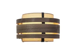 Lampenkap Nextime Beam 25 cm hout walnoot zwart