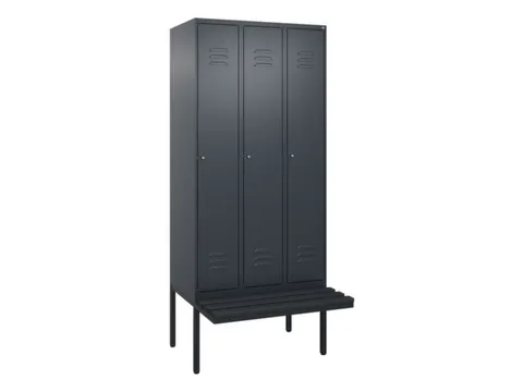 locker met bank,HxBxD 2120x900x815mm,3vak,vak B 300mm,cil.-slot