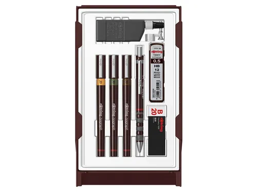 Tekenset rOtring Isograph college 0.2mm, 0.3mm en 0.5mm set à 3 stuks