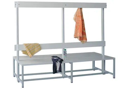 dubbele zitbank,HxLxD 1600x2000x770mm,onderstel RAL9010