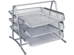 3 Brievenbakjes Mesh Metaal A4 Zilver