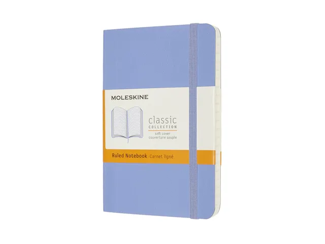 Notitieboek Moleskine pocket 90x140mm lijn soft cover hydrangea blue
