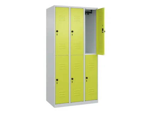 dubbeldekse locker,HxBxD 1850x900x500mm,3x2vak.,vak B 300mm