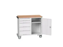 montagetafel 980x1050x600mm multiplexblad 5 laden kast front RAL7035