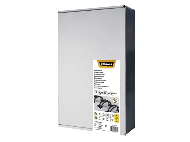 Draadrug Fellowes 14mm 34-rings A4 zwart 100stuks