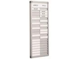 Aan- en afwezigheidsbord 24x53cm 20 namen Softline profiel 16mm - 1