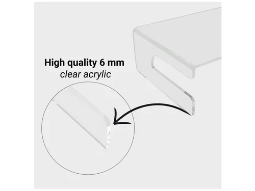 Monitorstandaard Transparant Acryl 120mm