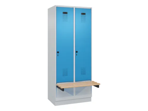 locker met bank,HxBxD 1950x800x815mm,2vak,vak B 400mm,draaigrendel