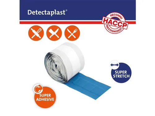 Detectaplast 8256 Textielpleister Elastisch Blauw 8cm x 5 meter