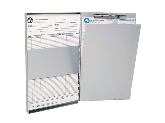 Klembord Westcott met opbergvak aluminium A4 9 inchx12 inch