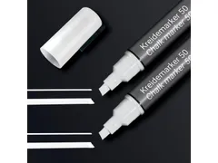Krijtstift Sigel set 2stuks wit wig punt 1-5 mm