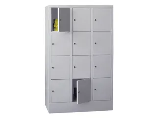 lockerkast,HxBxD 1518x900x500mm,3x4vakken,RAL7035,front RAL7035 - 3