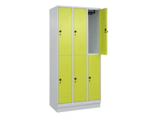 dubbeldekse locker,HxBxD 1950x900x500mm,3x2vak.,vak B 300mm - 2