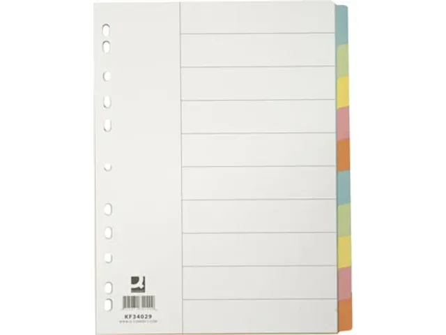 Tabbladen A4 Karton 11-gaats 10 Tabs Geassorteerde Kleuren