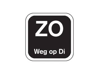 Label ZO weg op DI Zwart Afwasbaar doos 1.000st - 1