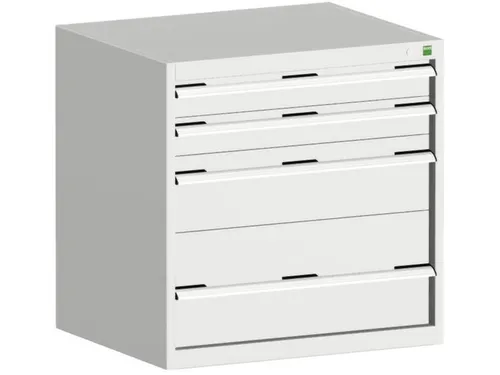 ladekast HxBxD 800x800x750mm 4laden romp RAL7035 front RAL7035