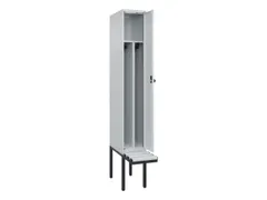 locker met bank,voor scheiding van kleding,HxBxD 2120x300x815mm,1vak