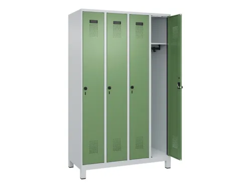 locker,HxBxD 1950x1200x500mm,4vak,vak B 300mm,draaigrendel,voeten