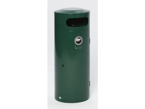 Combi-Asbak 70 Liter HxØ 1045x420mm Ral6005 Afsluitbaar Staal Groen