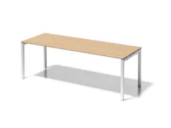 bureau HxBxD 740x2200x800mm blad esdoorn 4-voeten verkeerswit