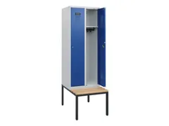 locker met bank,HxBxD 1950x600x815mm,2vak,vak B 300mm,cilinderslot