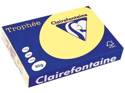 Kopieerpapier Trophee A4 80 gram citroengeel 500 vel