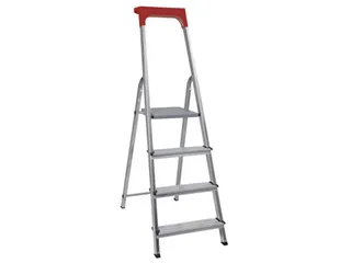 aluminium trapladder,eenzijdig,4treden,Stand H 0,78m,balk L 1,48m - 2