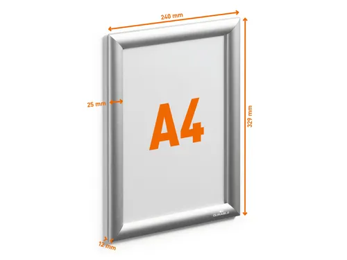Kliklijst aluminium Outdoor A4 metaal zilver