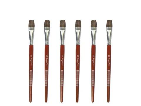 Penseel Kangaro Serie 121 plat Nr. 14 geitenhaar doos 6 stuks