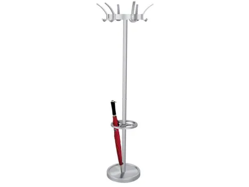 Kapstok 1800x500mm 6/12 Hoed- / Jashaken Paraplubak Aluminium-Zilver