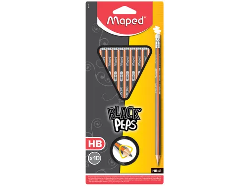 Black'Peps potlood HB, met gum, 10 stuks