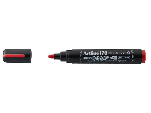 Permanent marker Artline 170 Eco rond Medium rood Dry Safe