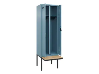 locker met bank,voor scheiding van kleding,HxBxD 2120x600x815mm,2vak - 1