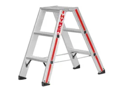 trapladder,beide zijden,2x3treden,Stand H 0,22m,balk L 0,77m,aluminium