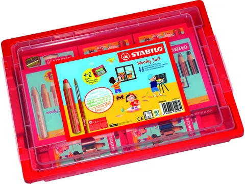 Kleurpotlood STABILO 882 woody 3-in-1 incl. 2 slijpers classpack 48st