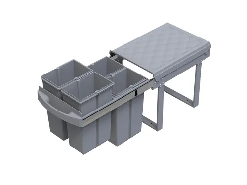 Inbouwafvalbak 4x8 liter Grijs