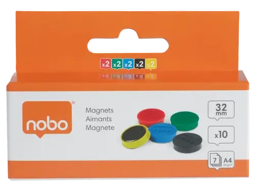 Magneet Nobo 32mm assorti 10st