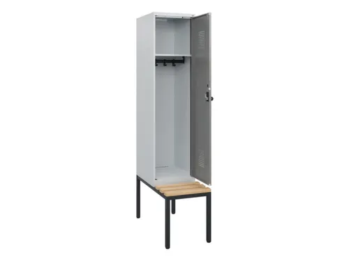 locker met bank,HxBxD 1950x400x815mm,1vak,vak B 400mm,draaigrendel